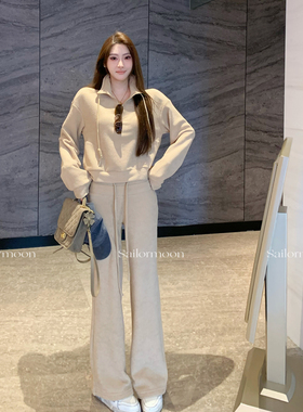 F PROJECT【奢感松弛】毛巾料加绒卫衣套装卫衣+休闲卫裤两件套