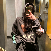 印花字母超火cec连帽慵懒风外套 卫衣女宽松oversize2019春季 新款