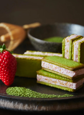 现货日本Kyoto Veneto宇治抹茶草莓奶油夹心饼干伴手礼盒进口零食