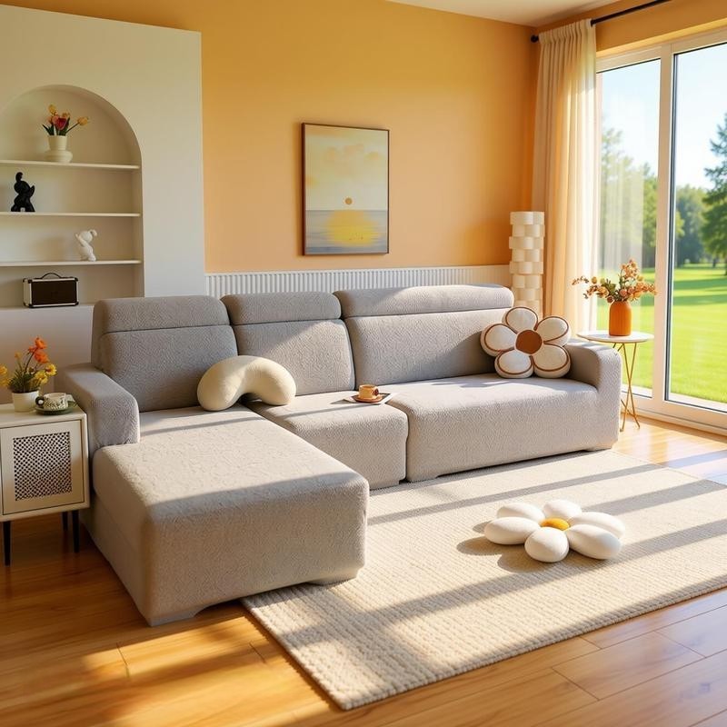 防猫抓沙发套纯色L型组合弹力沙发套罩全包加厚现代简约2026新款,居家布艺,沙发套,淘宝优惠券,粉丝福利购,淘宝优惠卷