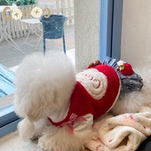 一团棉花Cotton宠物苹果红圣诞衣服比熊泰迪雪纳瑞小型犬
