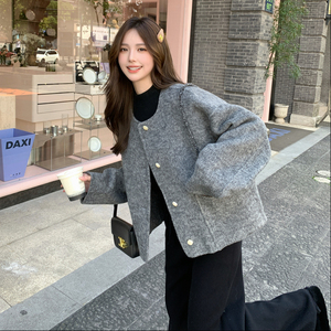 现货！2025冬季新款流苏边双面呢羊绒大衣女B123-7759-P265-K388图片