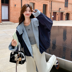 新款！2026秋季撞色连帽风衣女123-7736-P155-K218,女装短外套,浙宝123