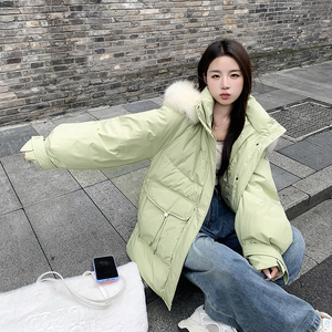 现货有买家秀！2025冬季连帽大毛领棉服女123-8653-P175-K268图片