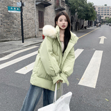 现货有买家秀！2026冬季连帽大毛领棉服女123-8653-P175-K268，女装棉衣/棉服，浙宝123