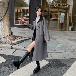 有！2022冬新款三色双面羊绒毛呢外套女123-8867-P255-K388图片