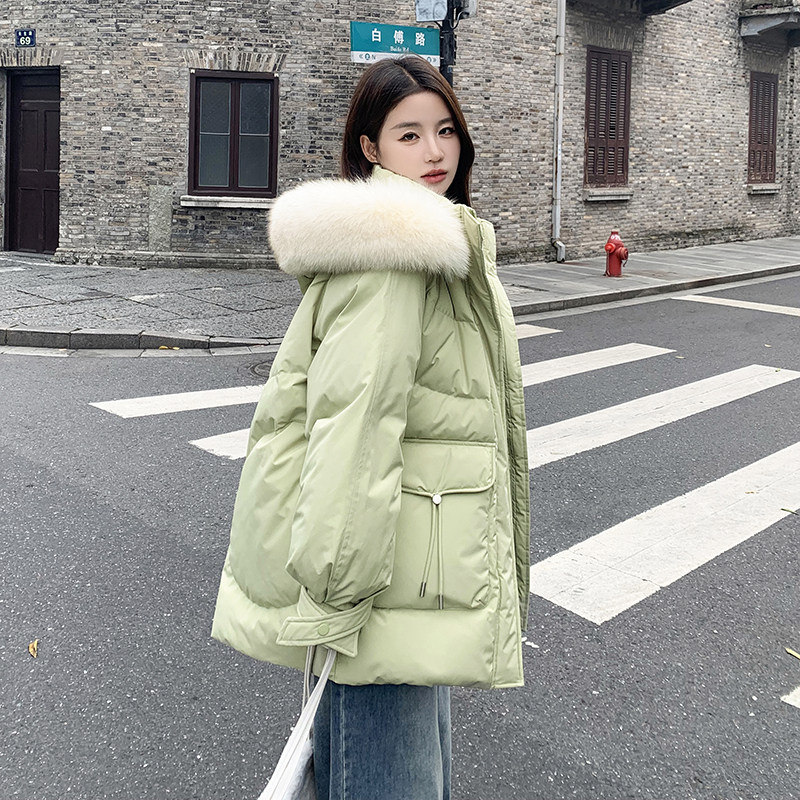 现货有买家秀！2025冬季连帽大毛领棉服女123-8653-P175-K268,女装棉衣/棉服,浙宝123