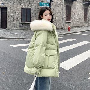 现货有买家秀！2025冬季连帽大毛领棉服女123-8653-P175-K268图片