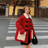 双十二主推！24出货灯芯绒羊羔毛牛角扣棉服165A-6599-P175-K268，女装棉衣/棉服，浙宝123