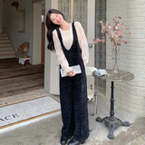 新款！2025春季新款复古阔腿拖地背带裤123-7075-P125-K178，女装休闲裤，浙宝123