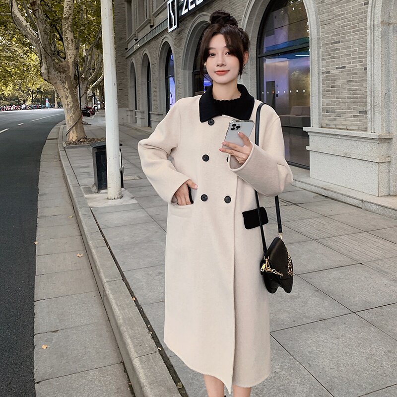 新款现货！2022冬季双色双面羊绒毛呢外套女123-8858-P255-K388,女装毛呢外套,浙宝123