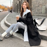 现货！2022加厚羊羔毛毛呢拼接假两件外套女123-H002-P185-K268，女装毛呢外套，浙宝123