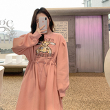 有！2023春季灰色小熊印花蕾丝边卫衣裙123-2389-P120-K178，女装连衣裙，浙宝123