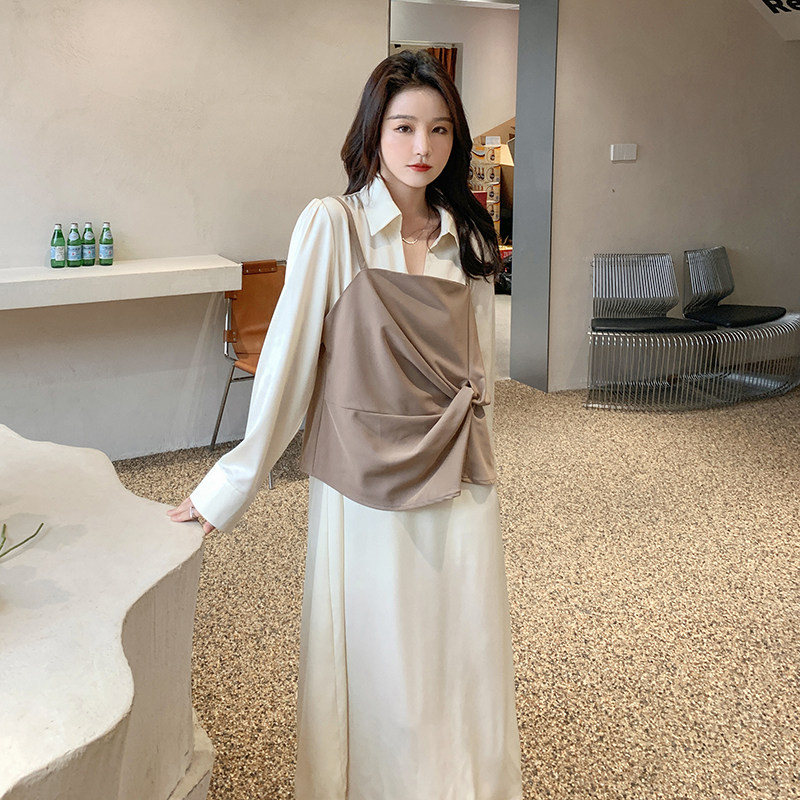 现货！2023春季新款假两件设计感连衣裙123-2395-P115-K178,女装连衣裙,浙宝123