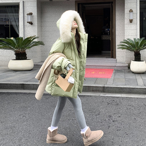 现货有买家秀！2025冬季连帽大毛领棉服女123-8653-P175-K268图片