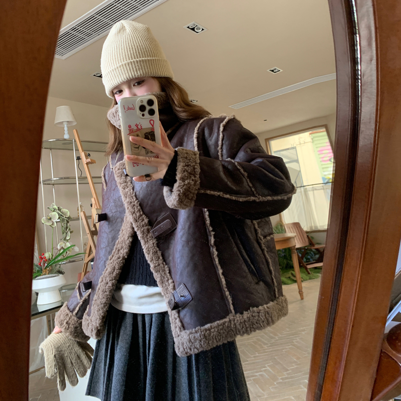 现货！2025冬季新款皮毛一体外套女B123-M001-P215-K298，女装短外套，浙宝123