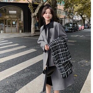 新款！2022冬季双色双面羊绒毛呢外套女123-8858-P255-K388图片