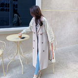 现货！2023春季新款水洗皮拼接风衣外套123-2385-P145-K198，女装风衣，浙宝123