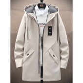 2025春秋季 休闲上衣外套潮 帅气大衣男士 风衣男中长款 夹克宽松韩版