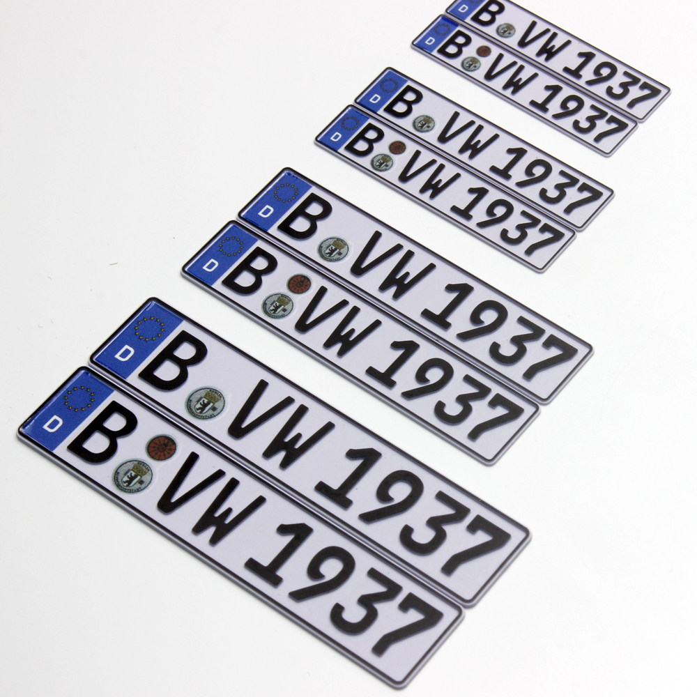 定制 1:18 德国柏林车牌照 凸字浮雕汽车模型车牌 国外牌欧盟牌