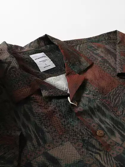Designer Creation! Japanese Retro Bubble Gauze Lightweight Beach-Style Cuban Collar Short-Sleeve Shirt Loose Fit Men's Shirt