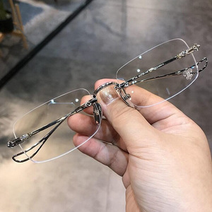 狂飙高启强高启盛同款眼镜墨镜切边无框近视男时尚平光镜女配有度