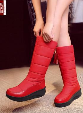 2023冬季东北雪地靴女式中小腿加厚保暖防水防滑加天鹅绒厚底雪大