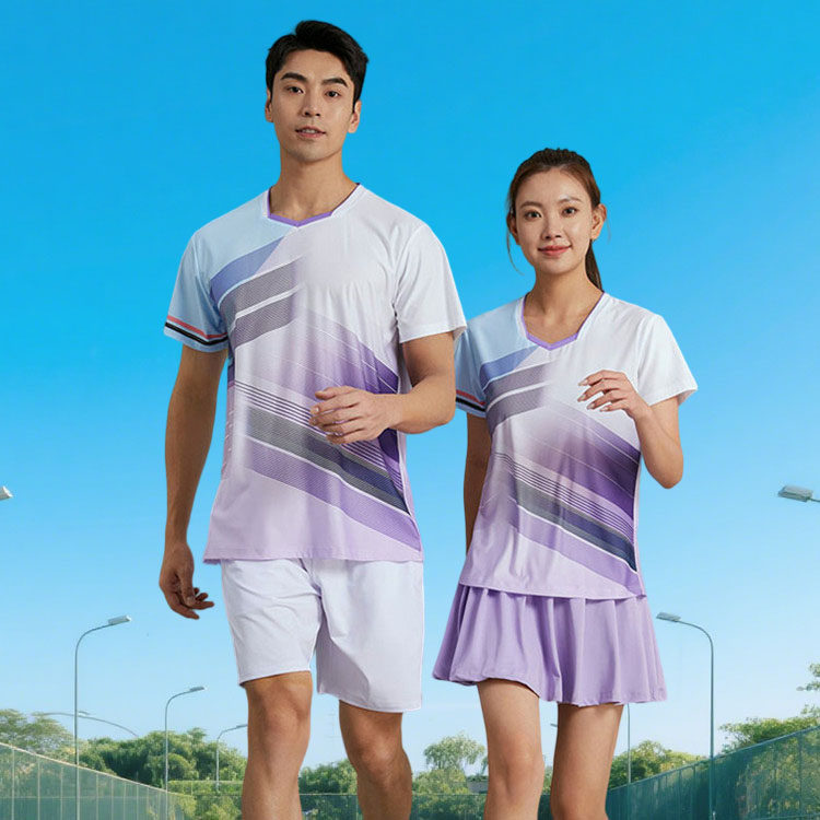 短袖羽毛球服套装透气男女