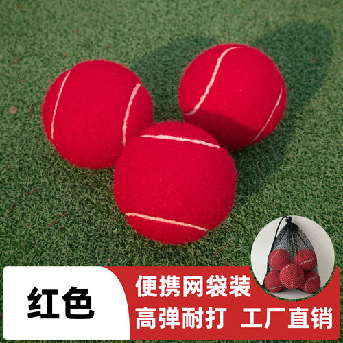 红色网球训练球603儿童成人网球球初学者高弹反应球宠物玩具专用