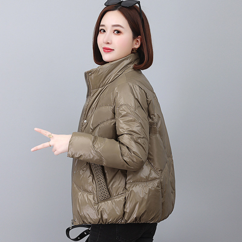 羽绒棉服女短款宽松2025冬装新款中年妈妈休闲时尚小立领棉衣外套