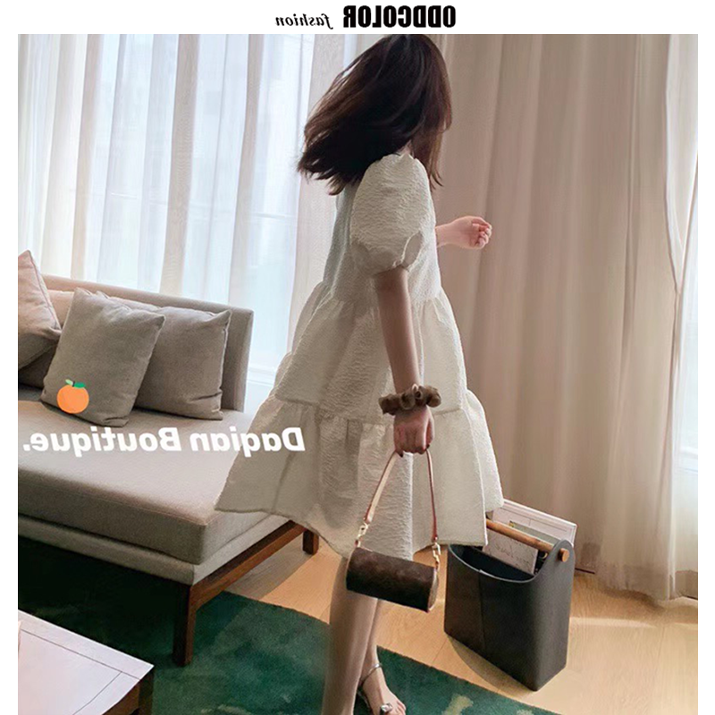 韩系chic日系甜美风闪光仙女蓬蓬裙女2025夏法式复古小个子初恋裙