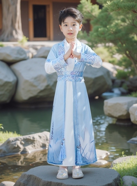 六一儿童汉服国学服男童小学生演出服女童古装中国风春秋唐装书童