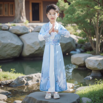 六一儿童汉服国学服男童小学生演出服女童古装中国风春秋唐装书童