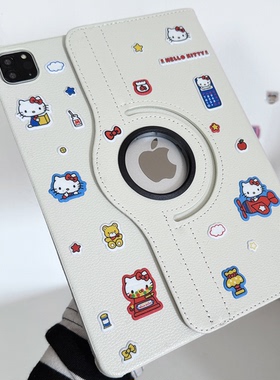 泡泡贴飞机凯蒂猫kitty适用华为2025ipadpro苹果保护套防摔平板Air34678代壳硬第十代12.9寸matepad11.5S女硬