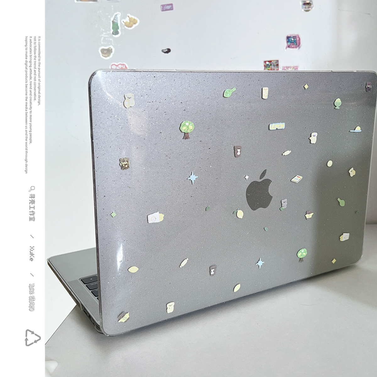 ins韩风柠檬小熊2025款适用macbookair保护壳13.6寸m4苹果macbookpro套15笔记本电脑14寸16键盘膜air透明简约