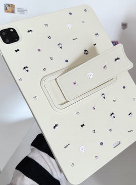 甜酷黑粉美乐蒂乳白色支架适用三星华为2025ipadpro保护套TPU平板Air3467壳第十代小红米Matepad少女S软89A10