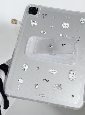 天使盐系兔子可调节适用苹果三星华为2025ipadpro保护套平板Air346789壳第十代小米Matepad女S可爱软9A萌1