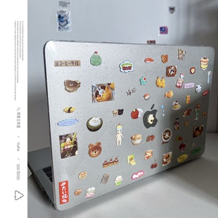 ins可爱古早贴纸2025款适用macbookair保护壳13.6寸m4苹果macbookpro套15笔记本电脑14寸16键盘膜air透明可爱