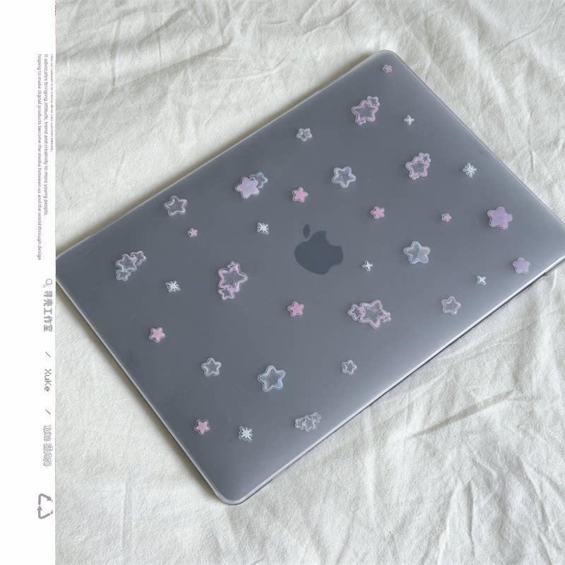 寻壳适用梦幻渐变五角星磨砂macbookair保护壳13Pro8case苹果笔记本电脑保护套neo外壳pro硬macpro14寸13透明