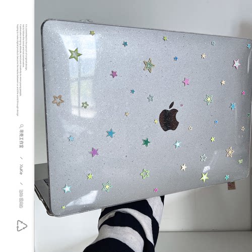 彩色星星满天星电脑壳适用苹果macbookair保护壳2025款笔记本M32电脑pro套macpro14寸透明膜配件高级感女简约