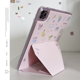 ins韩风闪耀日子亚克力折叠支架2025适用苹果华为小新米荣耀ipad第10代保护套89pro全包硬平板壳air4防摔可爱