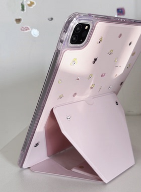 ins韩风美少女水冰月亚克力折叠支架2025适用苹果华为小新米荣耀ipad第10代保护套89pro全包硬平板壳air4防摔