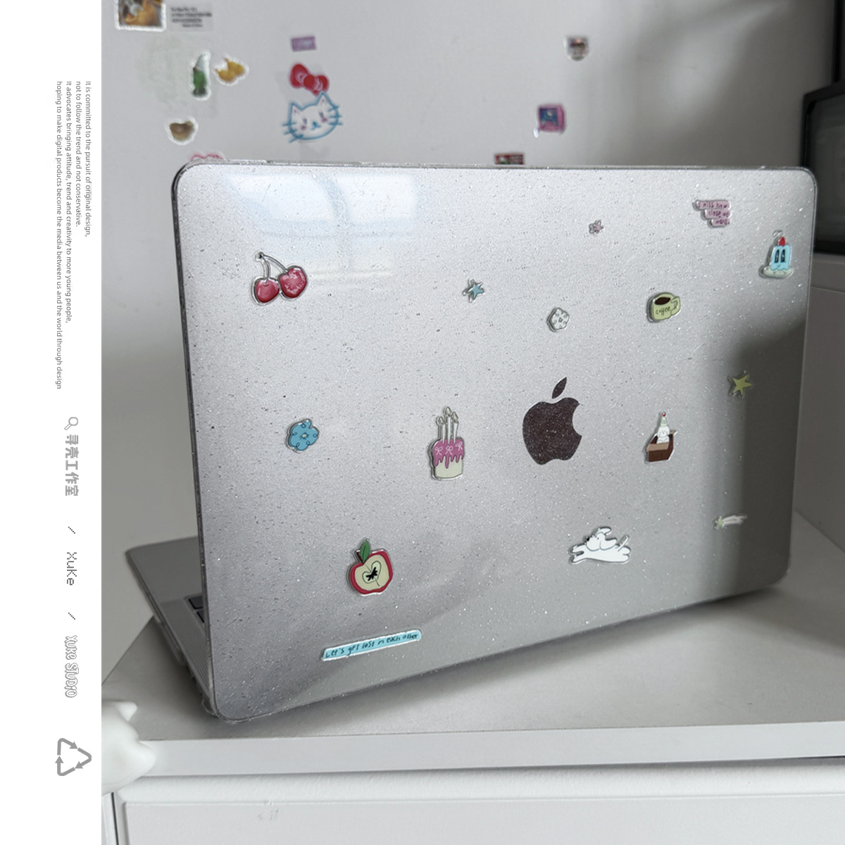 涂鸦樱桃小狗2026款适用macbookair保护壳13.6寸m4苹果macbookpro套15笔记本电脑14寸6键盘膜air透明8硬9可爱