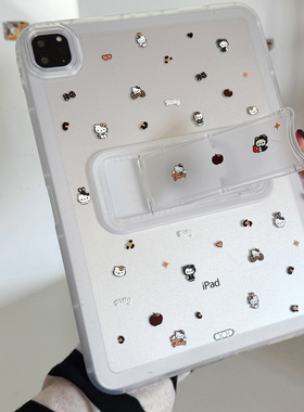 豹纹kitty透明支架可调节适用苹果三星华为2025ipadpro保护套平板Air34678壳XIAOMI第十代小米Matepad女可爱S