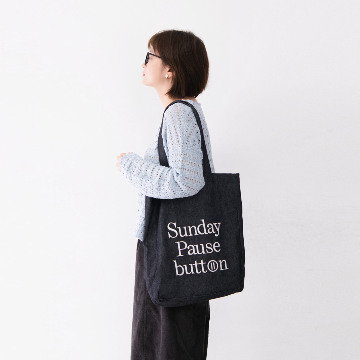 纯棉牛仔布字母刺绣单肩腋下包日系简约休闲百搭通勤大容量包,箱包皮具/热销女包/男包,托特包,淘宝优惠券,粉丝福利购,淘宝优惠卷