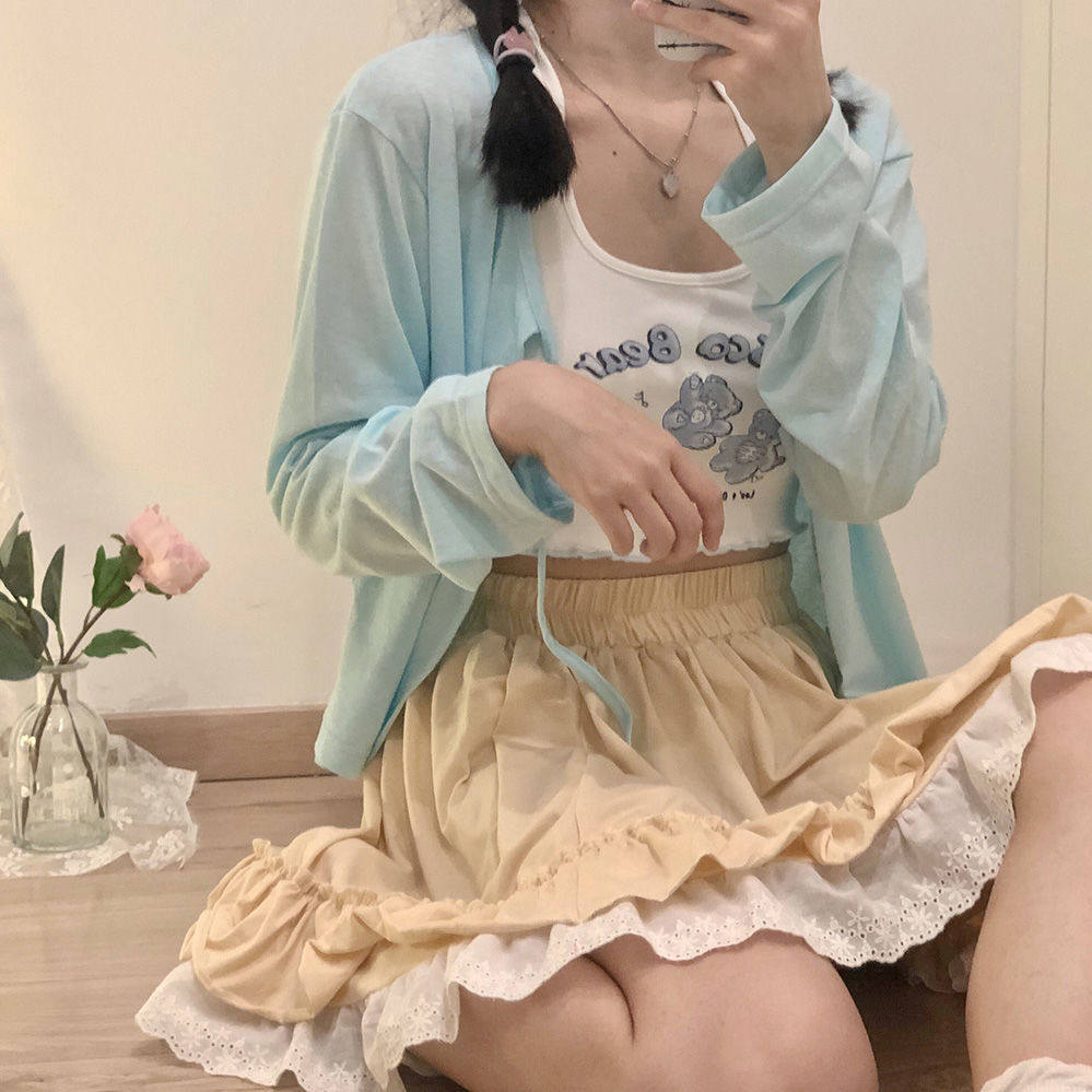 超仙薄款小开衫长袖上衣女夏季短款薄外套防晒衣外搭秋季外套女潮