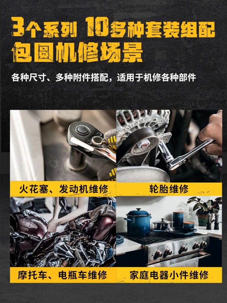 DEWALT 멀티피스 미터법 및 영국식 조정 가능한 래칫 렌치 세트 기계식 자동 수리 소켓 조합 포장 84피스 세트