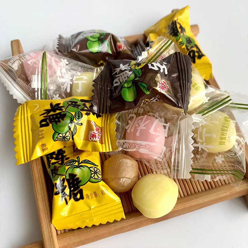 宏源话梅糖广东陈皮糖散装混合水果硬糖白桃柠檬糖果结婚喜糖零