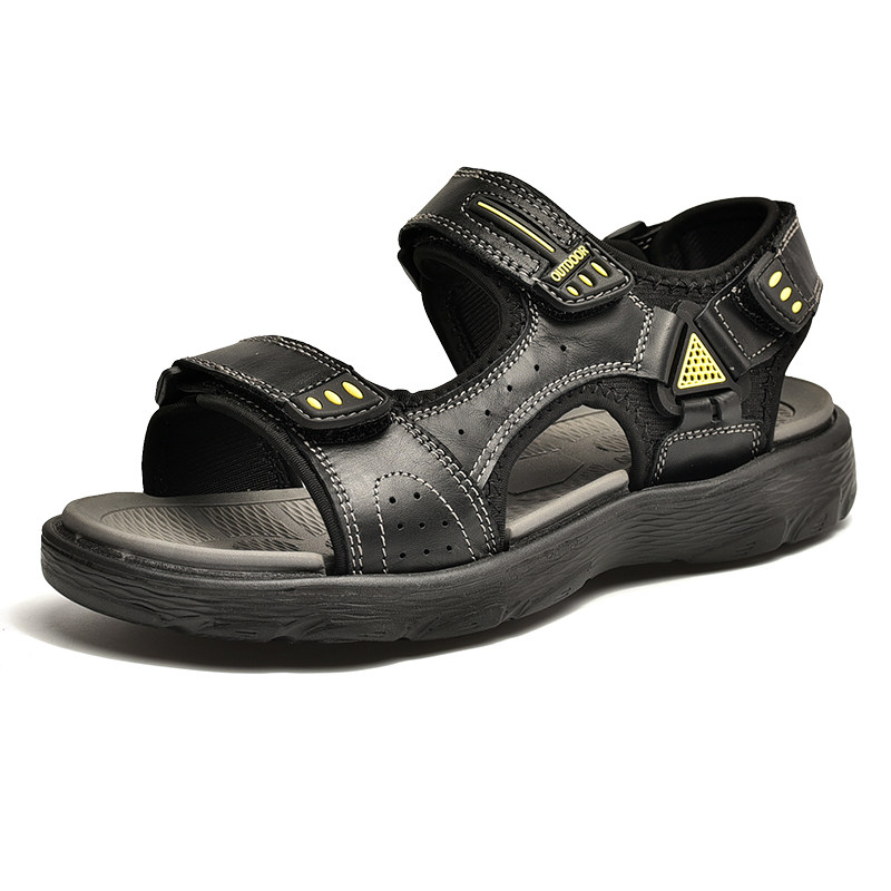 SPECIAL CLEARANCE SANDALS MENS SUMMER WATERPROOF ANTI SLIP SOFT SOLE GENUINE LEATHER MENS CASUAL OUTER WEAR BEACH SHOES TREND PLUS SIZE