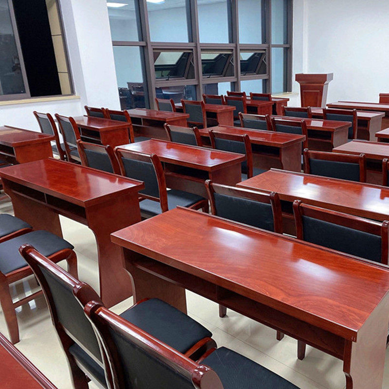 会议室培训长条桌油漆条形桌椅组合酒店学校村委开会双人办公桌子
